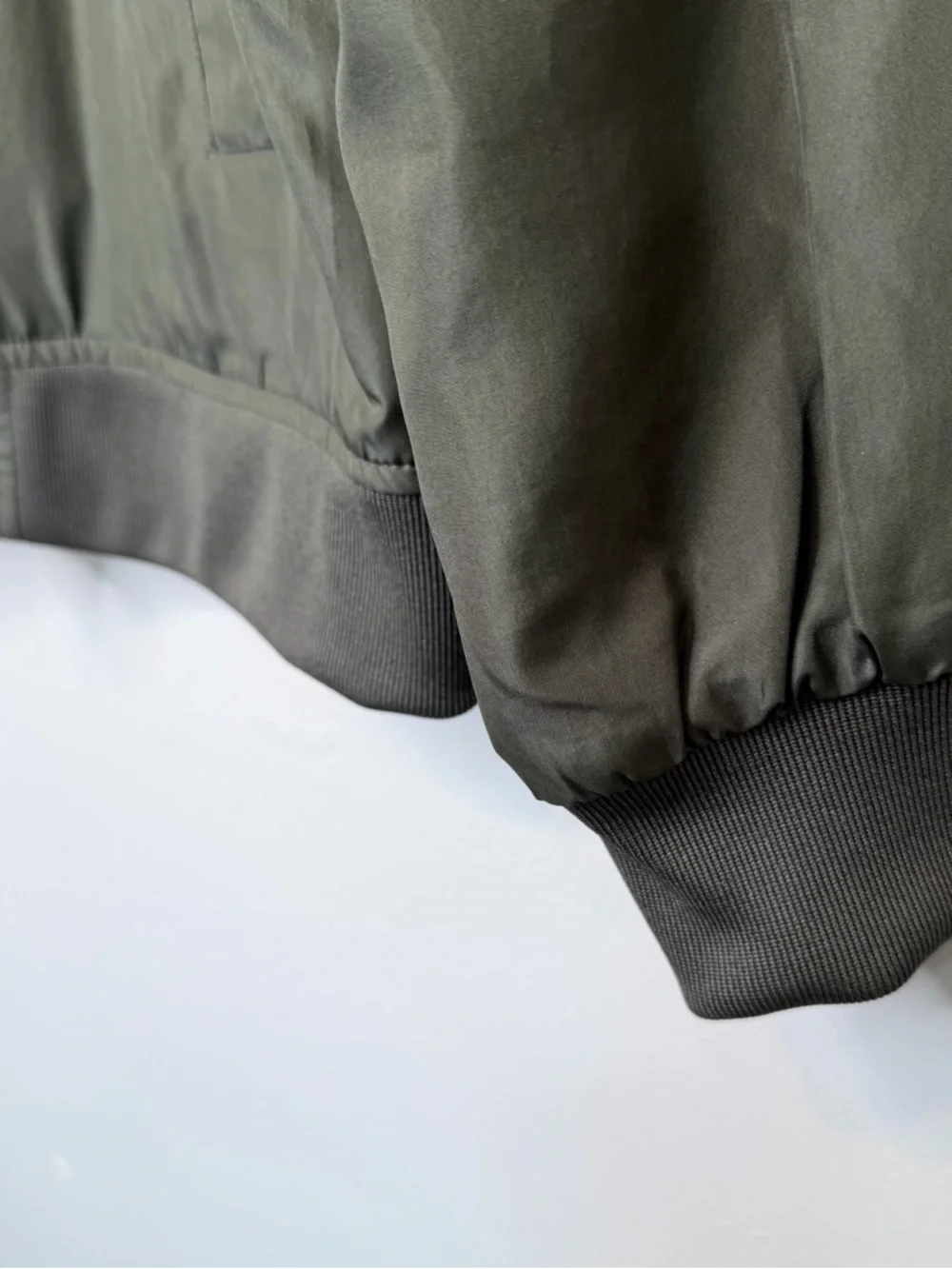INSO | Olive Green Women's Bomber Jacket with Zip Front - Picture 9 of 13